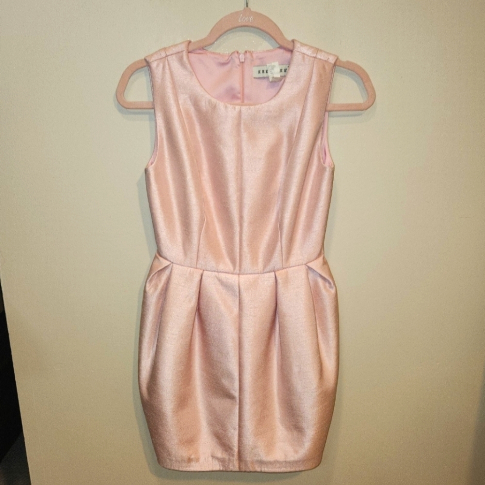 Keepsake Baby Pink Shimmer Mini Cocktail Dress Size XS